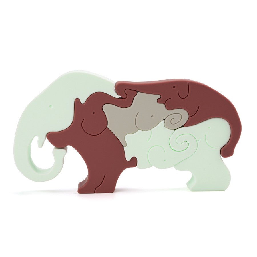 GROSSEN KAUF Buntes elefantenförmiges Baby-Stapelspielzeug aus Silikon, Lieferant von Silikonspielzeug