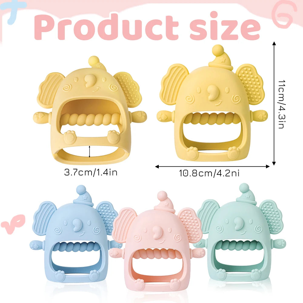 Silicone Baby Teether Toy Animal Ring Pacifier BPA Free Glove Teething Toys for Babies<br data-mce-fragment="1">