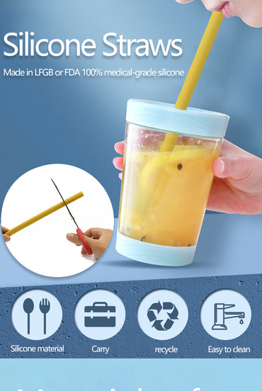 Wholesale silicone straws, Eco-Friendly Approved Foldable Tumbler Silicone Drinking Straw