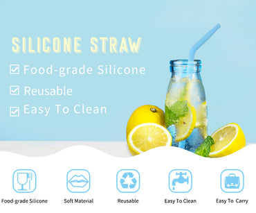 Customized Soft Silicone Folding Drinking Straw
