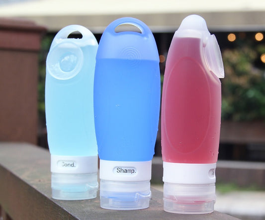 Reiseflaschenset aus Silikon in individueller Größe für die Körperpflege, umweltfreundlich, ungiftig