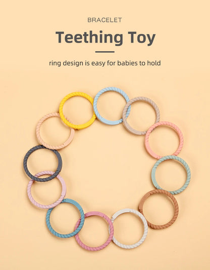 Kundenspezifisches Silikonarmband, umweltfreundliches geflochtenes Wellenarmband-Design, Silikon-Beißring-Armband für Babys