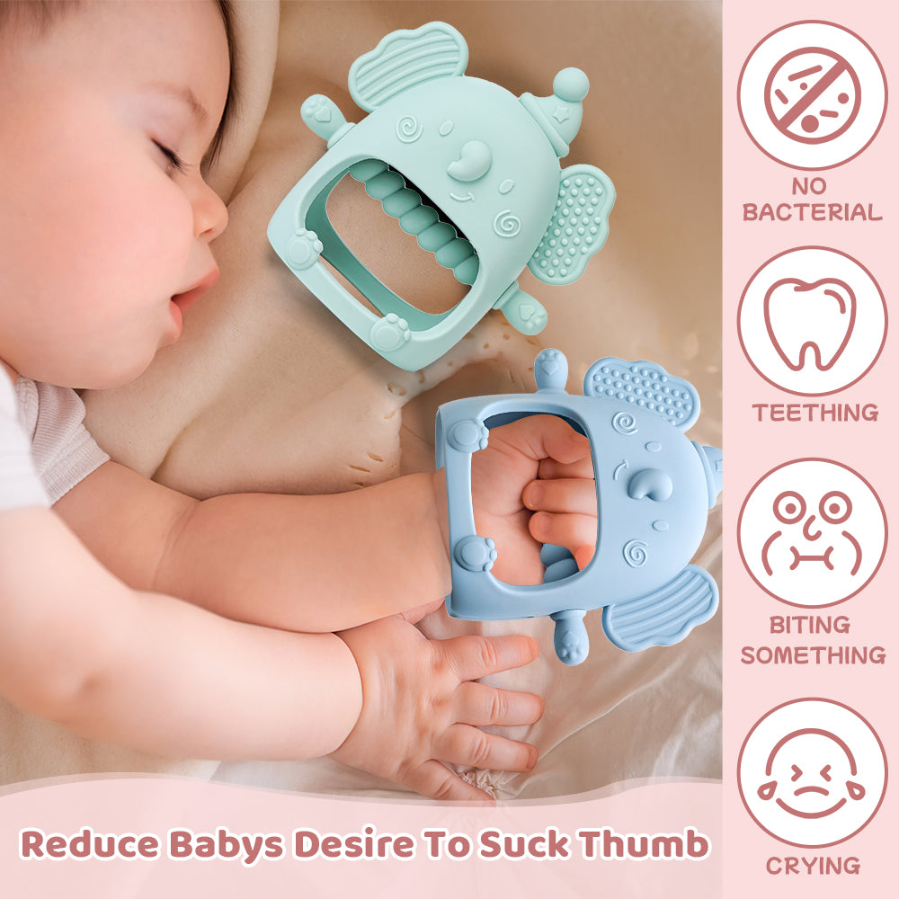 Silikon-Baby-Beißring-Spielzeug, Tierring, Schnuller, BPA-frei, Handschuh-Beißspielzeug für Babys<br data-mce-fragment="1">