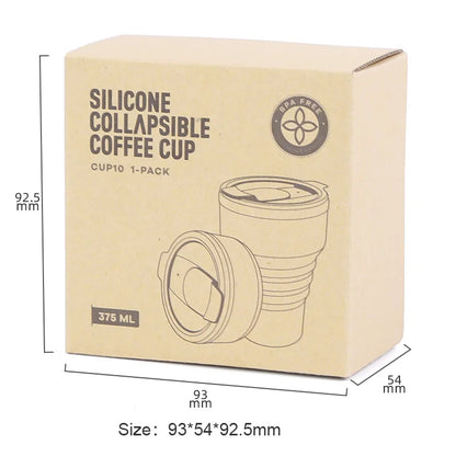 Горячая продажа портативная складная силиконовая кофейная чашка экологически чистая складная 375 мл