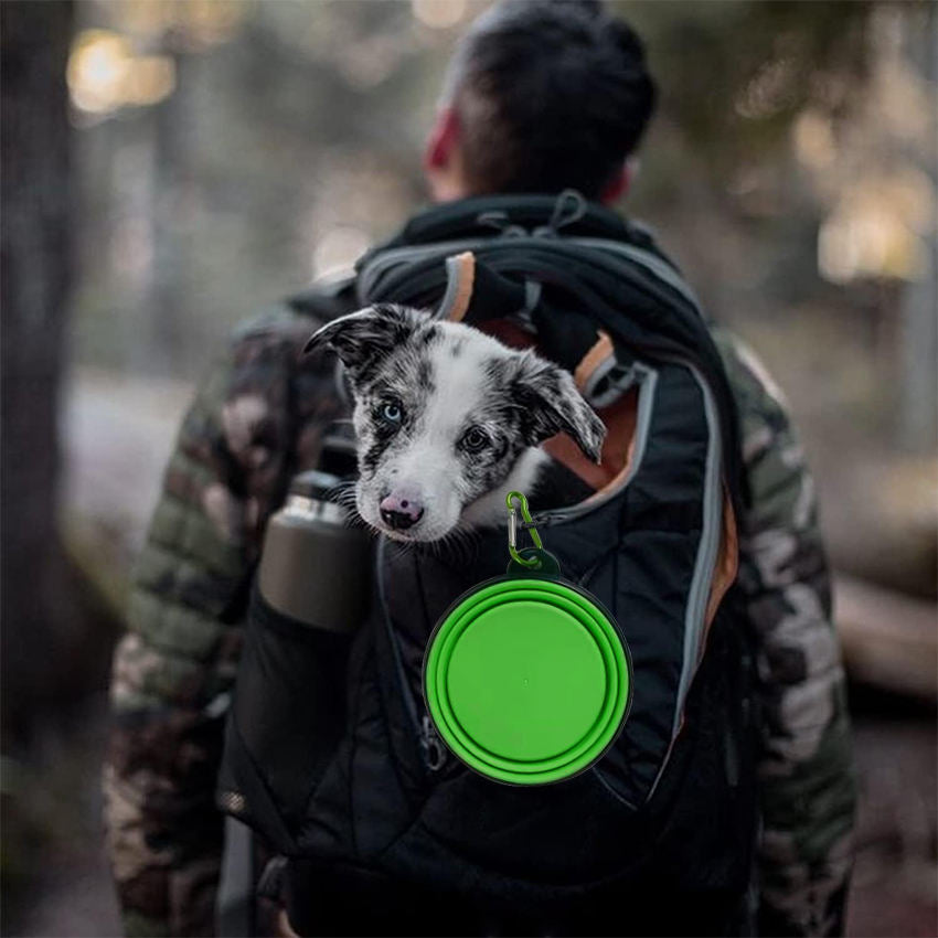 Zusammenklappbarer Hundenapf aus Silikon, tragbarer Haustierbedarf, leichter, faltbarer Hundenapf aus Silikon für Tierfutter und Wasser für Reisen und Camping