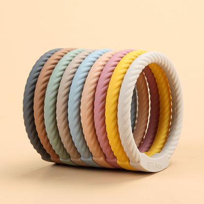 Изготовленный на заказ силиконовый браслет Экологичный плетеный браслет с волнистым дизайном Силиконовый браслет-прорезыватель для ребенка