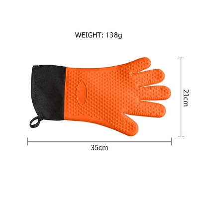 Silicone Gloves For Kitchen Cooking BBQ Baking Heat Resistant Double Oven Mitts