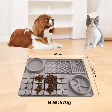All-in-One-Leckpad für Hunde, langsamer Fressnapf, mit Saugnäpfen für langsames Fressen, Silikon-Leckmatte für Hunde und Katzen