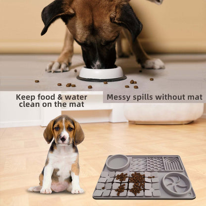 All-in-One-Leckpad für Hunde, langsamer Fressnapf, mit Saugnäpfen für langsames Fressen, Silikon-Leckmatte für Hunde und Katzen