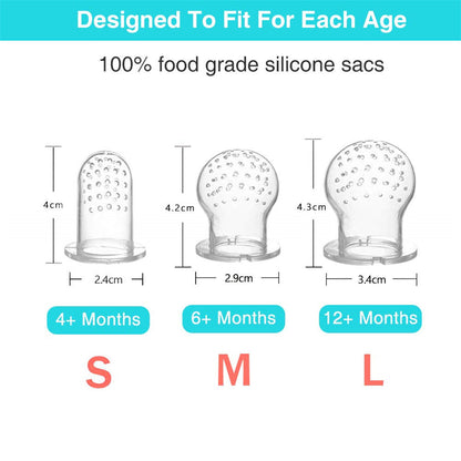 Silikon-Frischfutter-Schnuller-Babyfrucht-Futterspender, individueller Baby-Beißring-Futterspender
