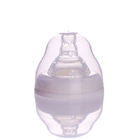 Hochwertige Baby-Glasflasche, 240 ml, Weithals, Borosilikat, mit Silikon-Nippel, werkseitig hergestellt