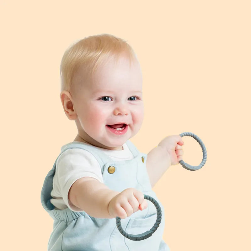 Kundenspezifisches Silikonarmband, umweltfreundliches geflochtenes Wellenarmband-Design, Silikon-Beißring-Armband für Babys