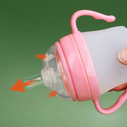 Kids Feeding Bottle Tools BPA Free Silicone Baby Bottle Drinking Milk Baby Feeding Bottles With Two Handles