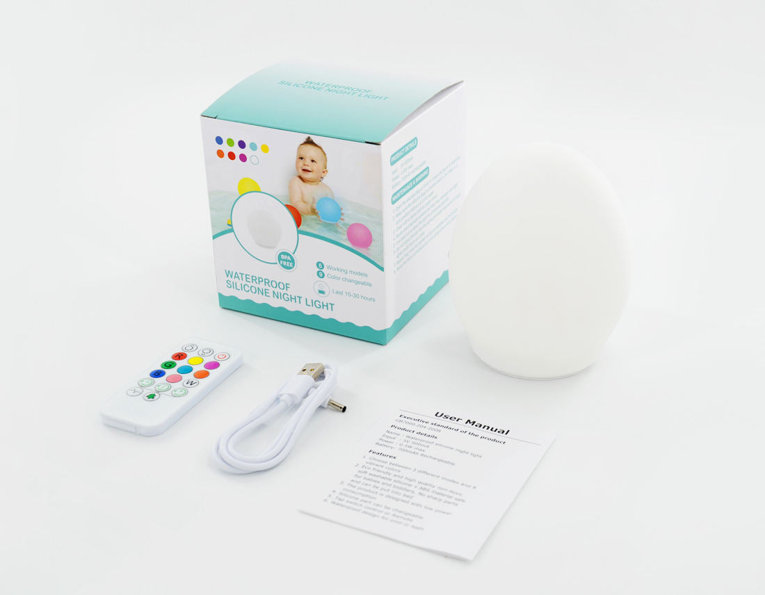 Heißer Verkauf Wasserdichte Ball Lampe Bathring Badewanne Spielzeug Sichere Silikon Glowing Baby Kinder Bad Spielzeug