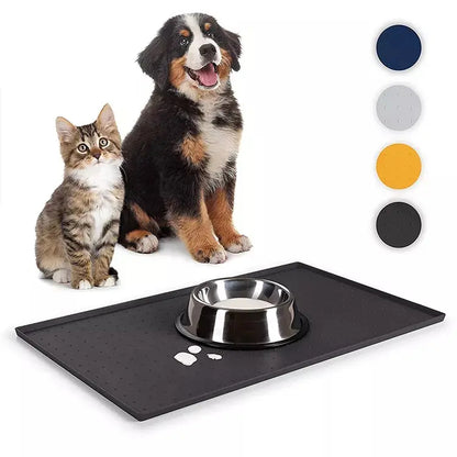 Waterproof Non-Slip Silicone Pet Dog Cat Feeding Bowl Mat Silicone Placemat Pet Food Mats, custom silicone mats manufacturer