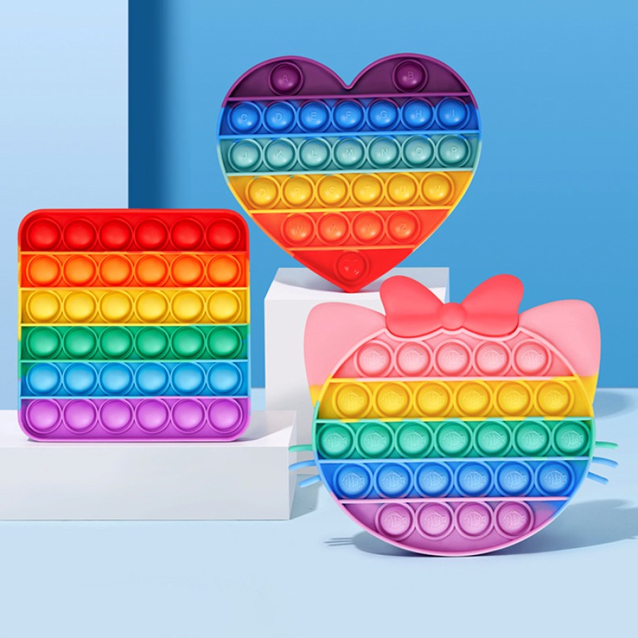 New Arrival Silicone Rainbow Chess Board Bubble Popper Fidget Toys, Wholesale silicone toys