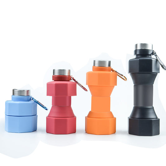 Große Kapazität Sport Silikon Wasserflasche kreative faltbare Fitness Wasserbecher