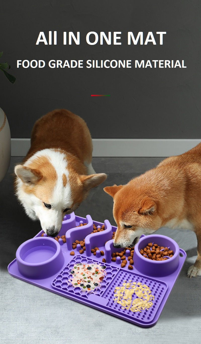 Silikon-Hundenapfmatten, KOSTENLOSE PROBE All-in-one-rutschfester Futter- und Wassernapf für langsame Haustiere