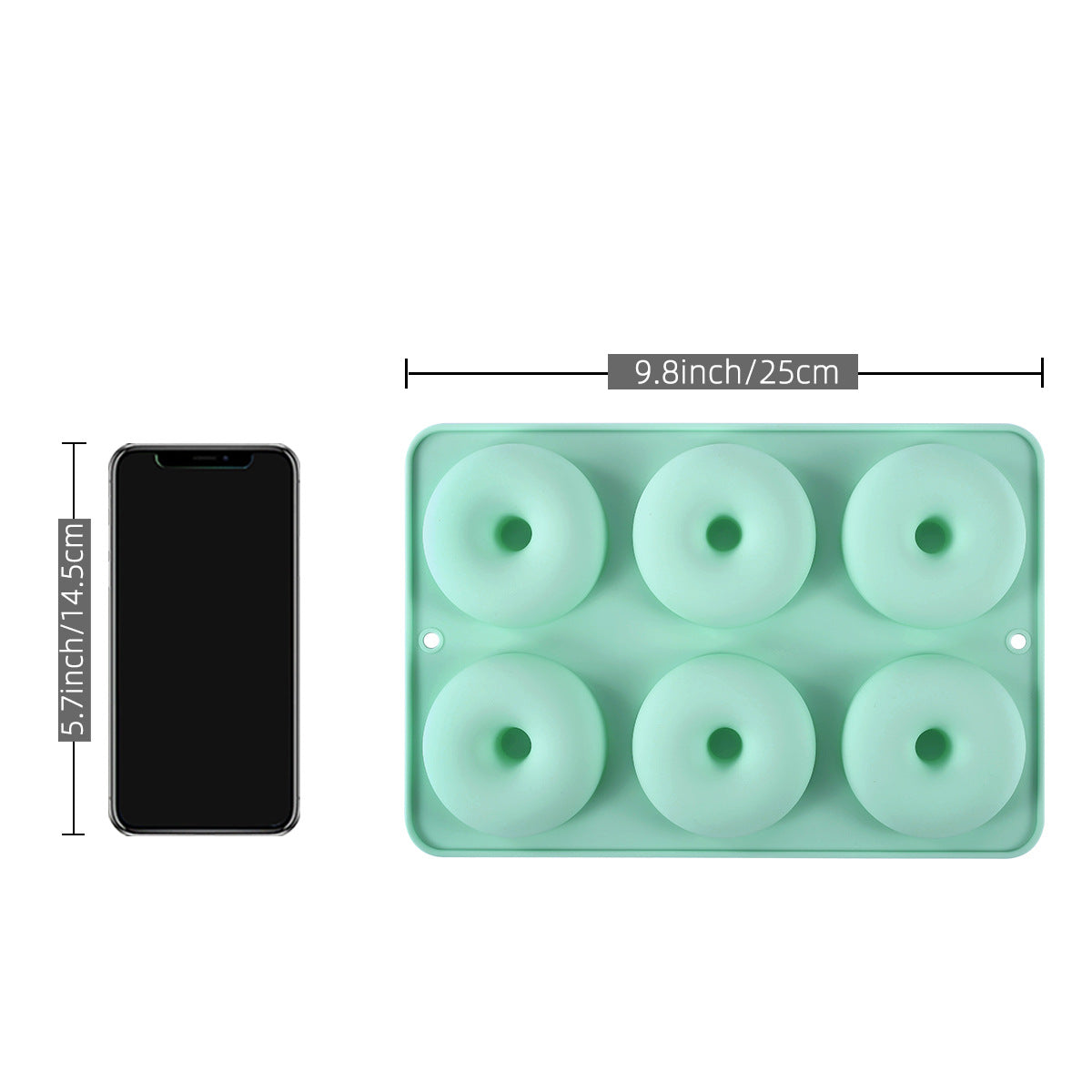 Customized silicone molds, food grade silicone 6-piece donut cake bread mold in stock