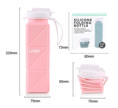 Custom Bpa Free Outdoor Sport Children Collapsible Silicone Water Bottle For Kids School Outside