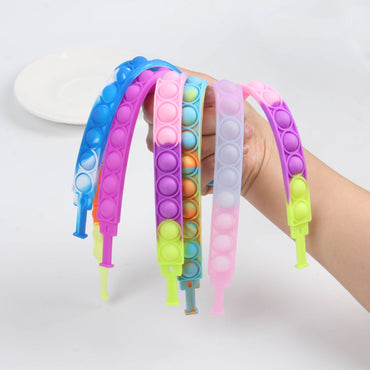 Customizable fun kids puzzle stress relief silicone bracelet fidget popper toy