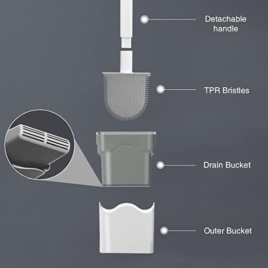 Maßgeschneiderte Silikon-Toilettenbürste, Tiefenreiniger-Toilettenbürste